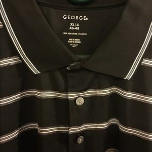 BNWOT Men’s George Black Polo Shirt Size XL/XG 46-48